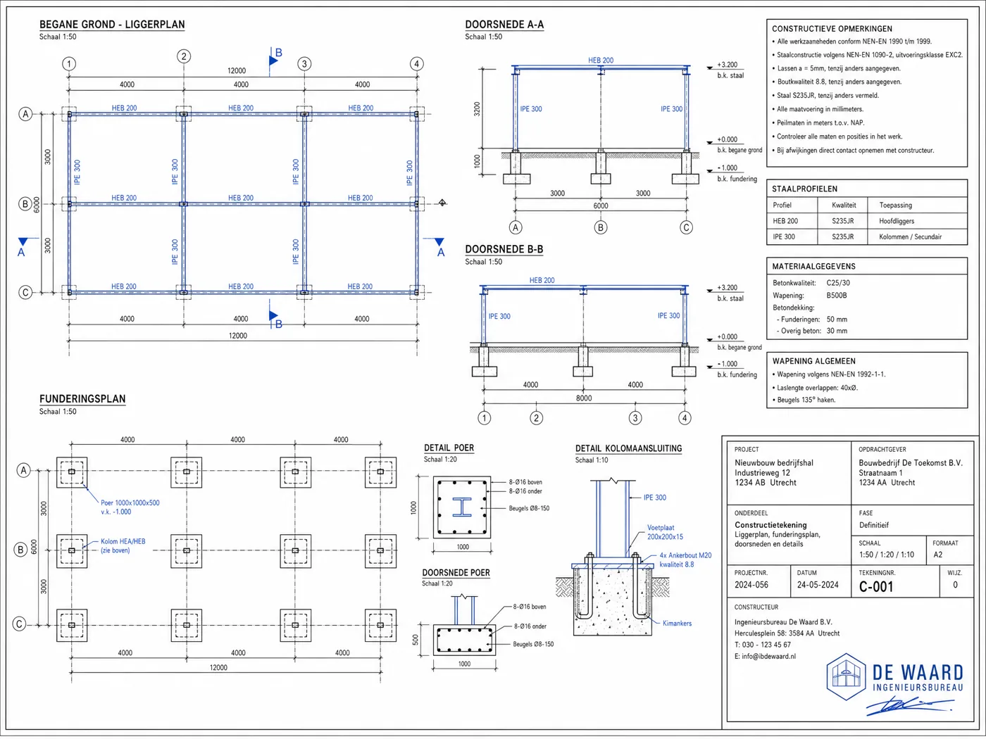 Constructietekening — voorbeeld